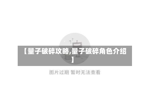 【量子破碎攻略,量子破碎角色介绍】
