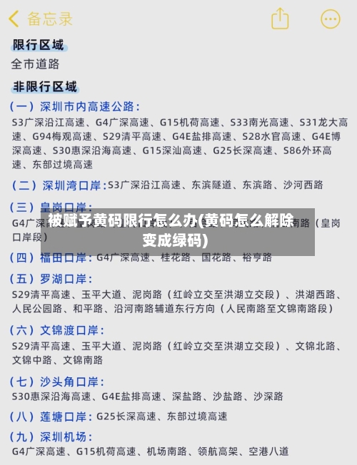 被赋予黄码限行怎么办(黄码怎么解除变成绿码)-第2张图片