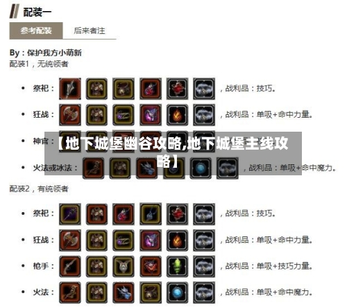 【地下城堡幽谷攻略,地下城堡主线攻略】